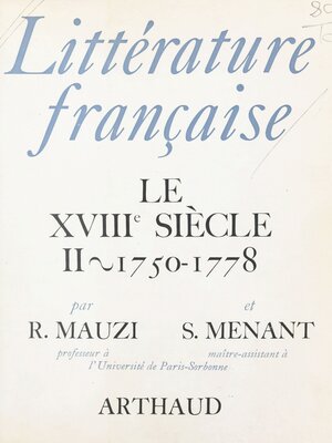 cover image of Littérature française